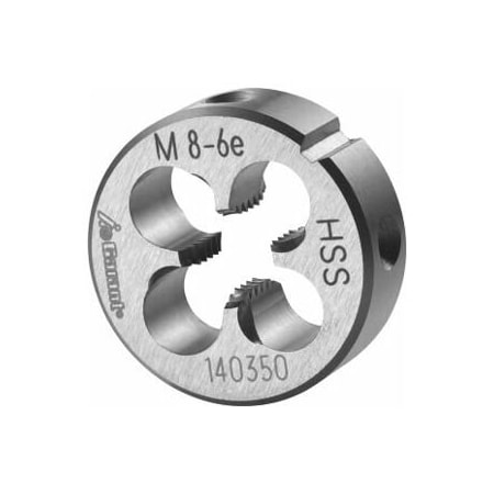 Garant M8X1.25 HSS Round Die, Closed/Pre-Slit Form 140350 M8